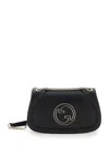 Gucci 'blondie Small' Black Handbag With Metallic Gg Crossover On The Front And Chain Shoulder Strap In Black