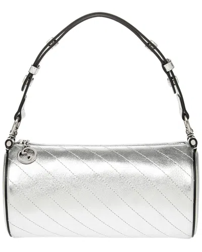 Gucci Blondie Small Leather Shoulder Bag In Silver