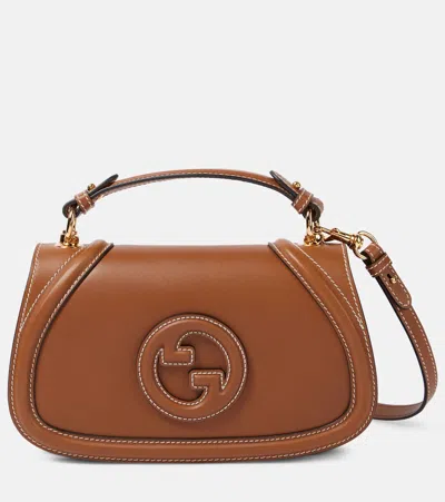 Gucci Blondie Small Leather Tote Bag In Brown