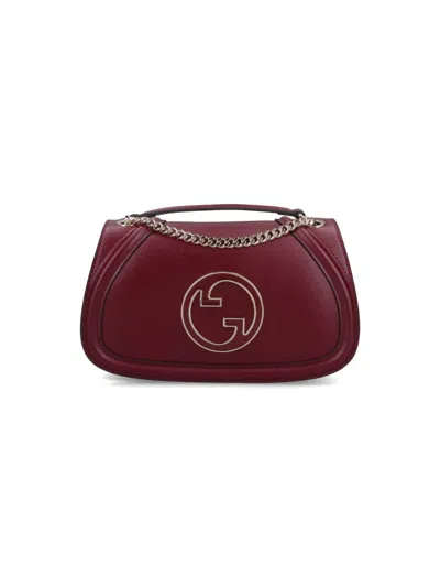 Gucci Blondie Mini Leather Shoulder Bag In Red