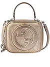Gucci Metallic Leather Clutch Bag With Detachable Strap