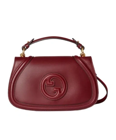 Gucci Blondie Small Leather Tote Bag In Rosso Ancora