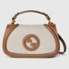 Gucci Medium Blondie Canvas And Leather Crossbody Bag In Brown