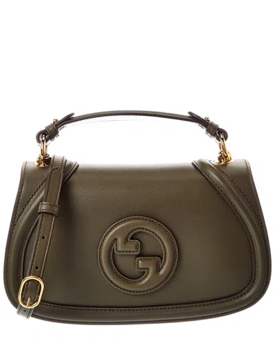 Gucci Blondie Small Top Handle Leather Shoulder Bag In Green