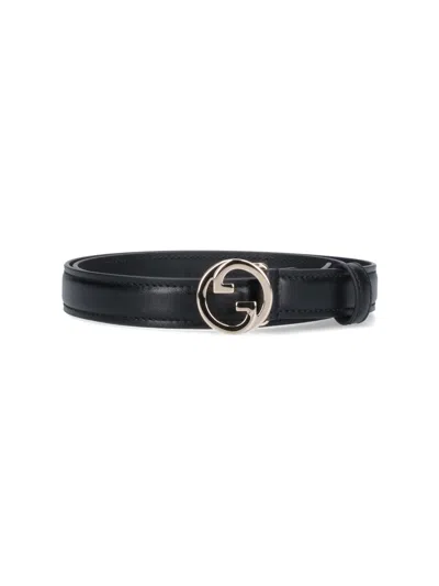 Gucci 'blondie' Thin Belt In Nero
