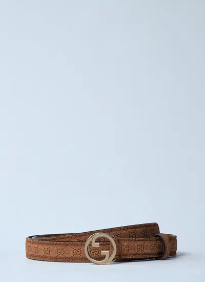 Gucci Blondie Thin Belt In Brown