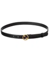 Gucci Blondie Thin Leather Belt In Black