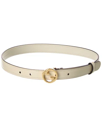 Gucci Blondie Thin Leather Belt In Neutral