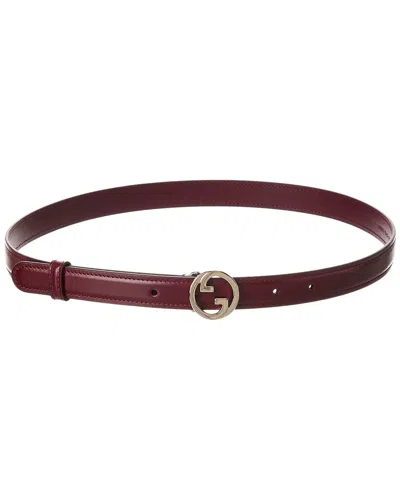 Gucci Blondie Thin Leather Belt In Red
