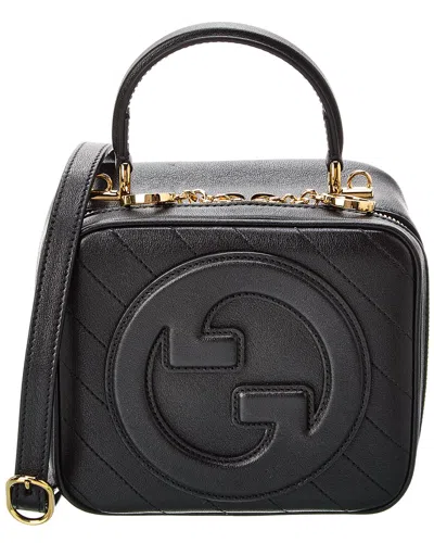 Gucci Blondie Top Handle Leather Shoulder Bag In Black