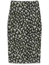 Gucci Floral Crepe Midi Skirt In Black  
