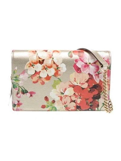 Pre-owned Gucci Blooms Clutch In Silver