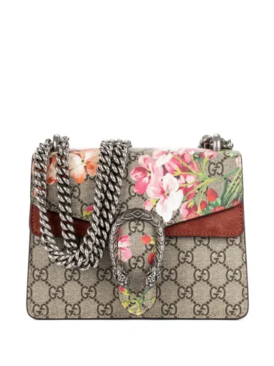 Pre-owned Gucci Blooms Dionysus Gg Shoulder Bag In Neutral