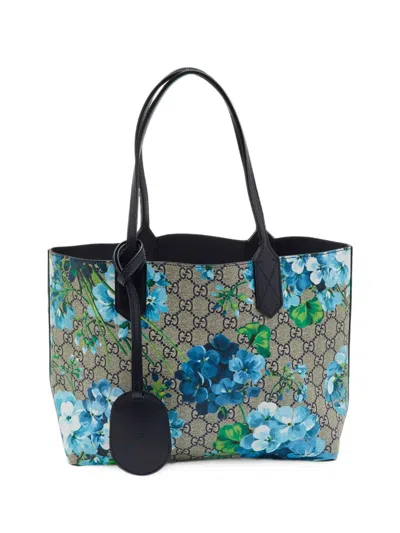 Gucci Blooms Gg Supreme Reversible Tote Bag In Blue