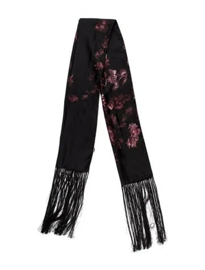 Pre-owned Gucci Blooms Print Scarf W/ Tags In Black