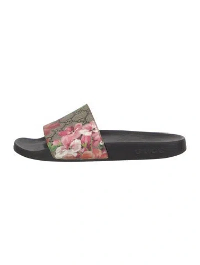 Pre-owned Gucci Blooms Print Slides In Neutral