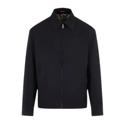 Gucci Blouson Jacket With Subtle Logo Detail In Black