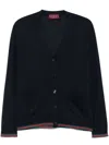 Gucci Women Long Sleeve V-neck Cardigan In Blue