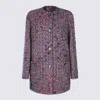 Gucci Multicolor Crewneck Jacket With Gg Logo On The Buttons In Wool Blend Woman In Purple