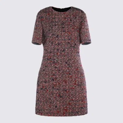 GUCCI BLUE AND RED WOOL DRESS