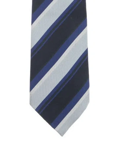 Pre-owned Gucci Blue And White Patterned Silk Tie