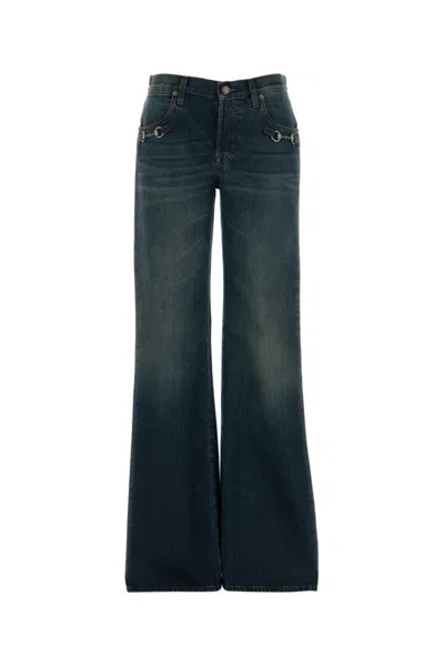 GUCCI BLUE BOOTCUT MID RISE JEANS