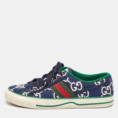 Pre-owned Gucci Blue Canvas Tennis 1977 Sneakers Size 39