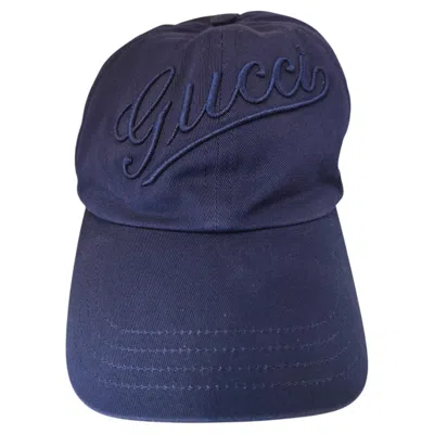 Pre-owned Gucci Blue Cap Hat Size M Unisex Made In Italy, 21st Century