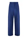 Gucci Blue Classic Cotton Pants In Blue