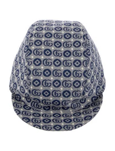 Pre-owned Gucci Kids' Blue Cotton Baseball Hat W/tags