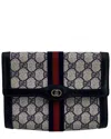 Gucci Blue Cotton Clutch (authentic Pre-loved)