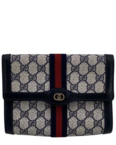Gucci Blue Cotton Clutch (authentic Pre-loved)