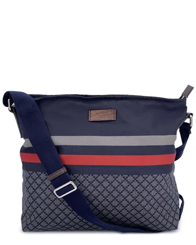 GUCCI GUCCI BLUE COTTON DIAMOND CROSSBODY (AUTHENTIC PRE-LOVED)