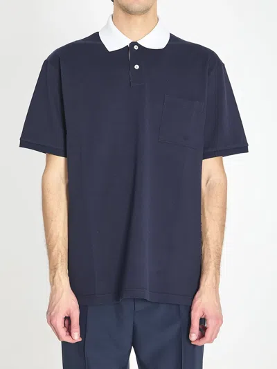 Gucci Blue Cotton Elastane Polo