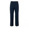 Gucci Dark Blue Pants With Web Detail In Fluid Drill Man In Blue