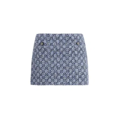 Gucci Blue Cotton Mini Skirt