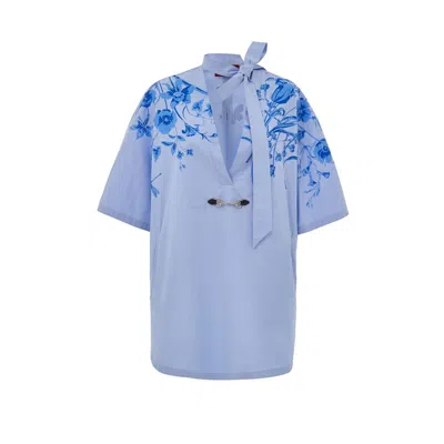 GUCCI BLUE COTTON SHIRT