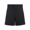 Gucci Cotton Shorts With Belt Loops And Web Insert In Blue