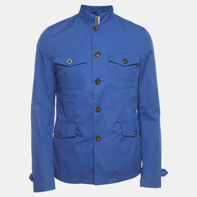 Pre-owned Gucci Blue Cotton Single Breasted Jacket M
