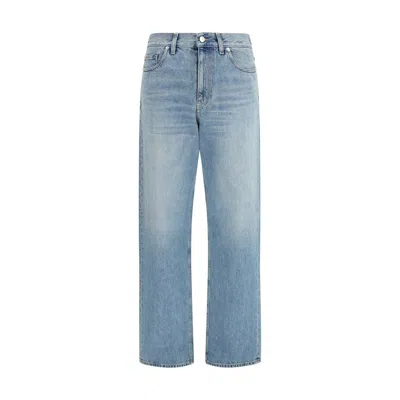 Gucci Blue Cotton Straight-leg Jeans