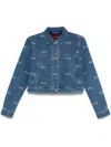 Gucci Lasered Denim Jacket In Blue
