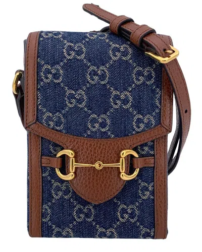 Gucci Blue Denim Horsebit 1955 Crossbody (authentic Pre-loved)