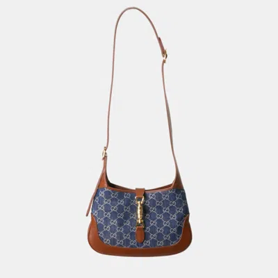 Pre-owned Gucci Blue Denim Jackie 1961 Shoulder Bag