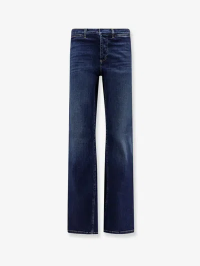 Gucci Blue Denim Jeans With Nastro Web Profiles