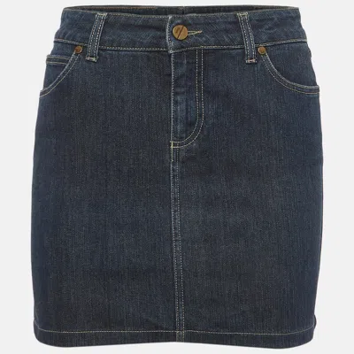 Pre-owned Gucci Blue Denim Mini Skirt S