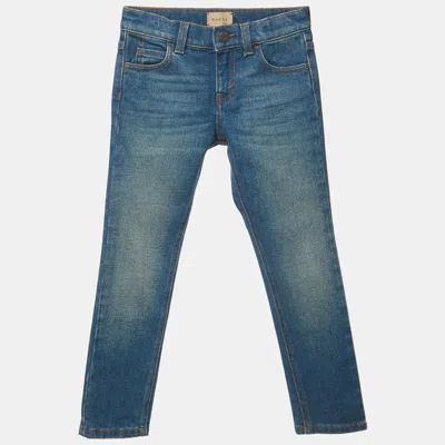 Pre-owned Gucci Blue Denim Regular Fit Jeans 6 Yrs/ Waist 22"