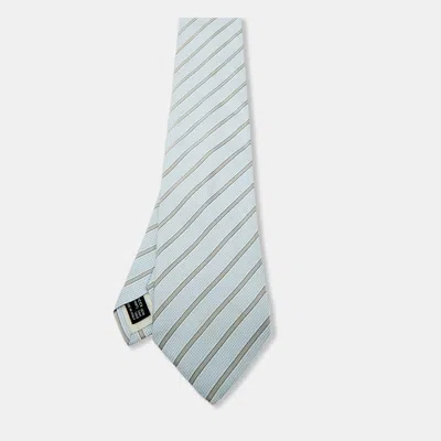 Pre-owned Gucci Blue Diagonal Striped Silk Traditional Tie