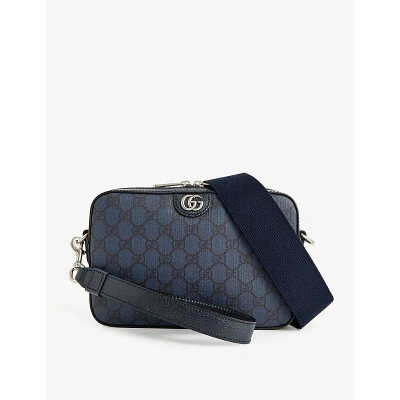 Gucci Gg Supreme Coated-canvas Cross-body Bag In Blue