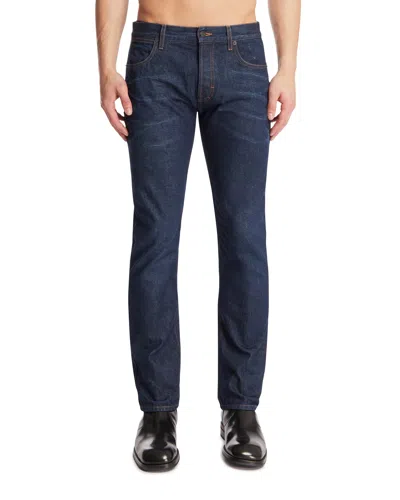 Gucci Blue Embroidered Cotton Denim Trousers