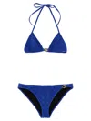 Gucci Halter Neck Triangle Bikini Top Hardware In Blue